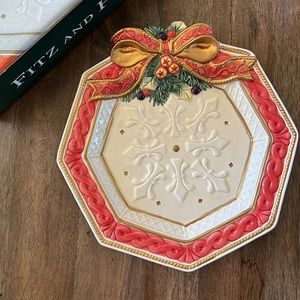 Fitz and Floyd father Noel cookie plate